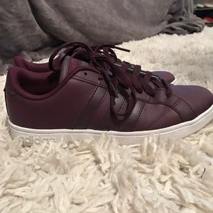 Adidas all maroon Super Stars